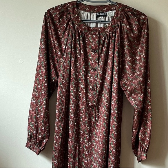 Vintage dress fall dress Floral Button-Down Dress - Picture 6 of 6